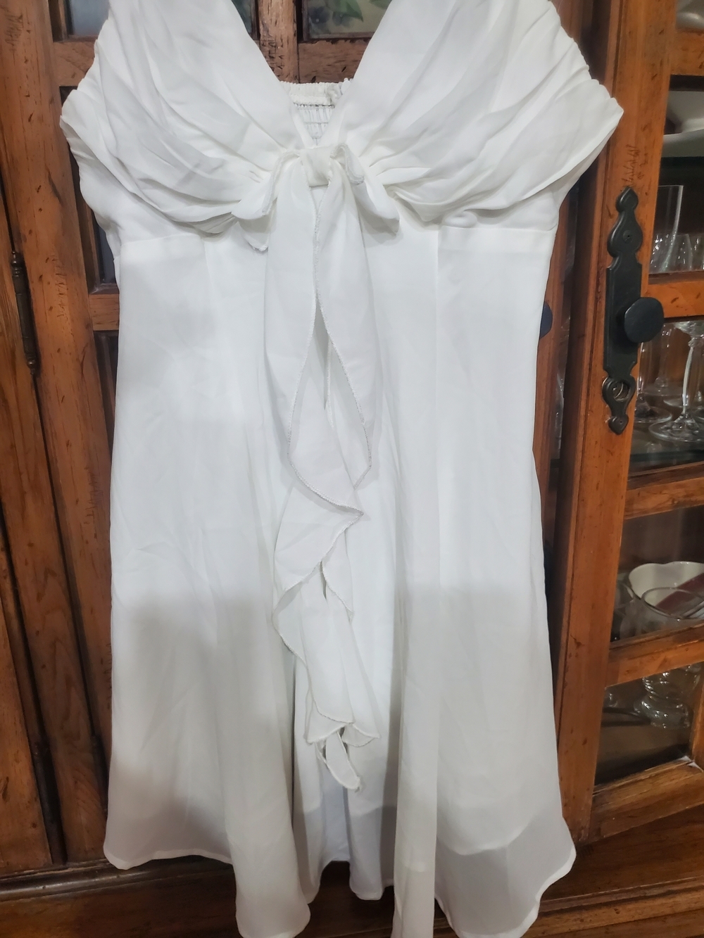 Princess Polly White Ruffle Front Spaghetti Strap Mini Dress - Picture 7 of 8